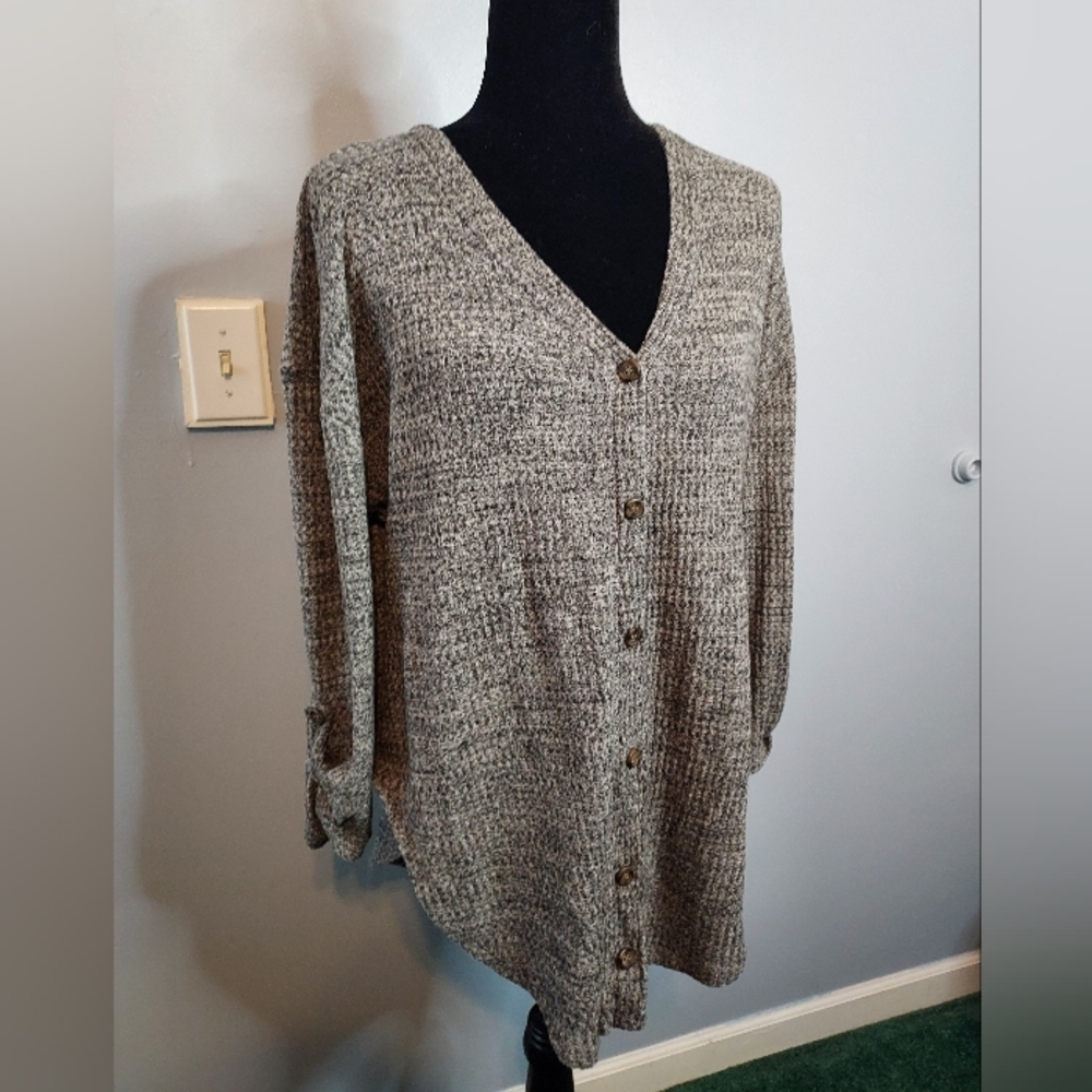 No Boundaries Size XL (15-17) Button Front ShirtTail Top